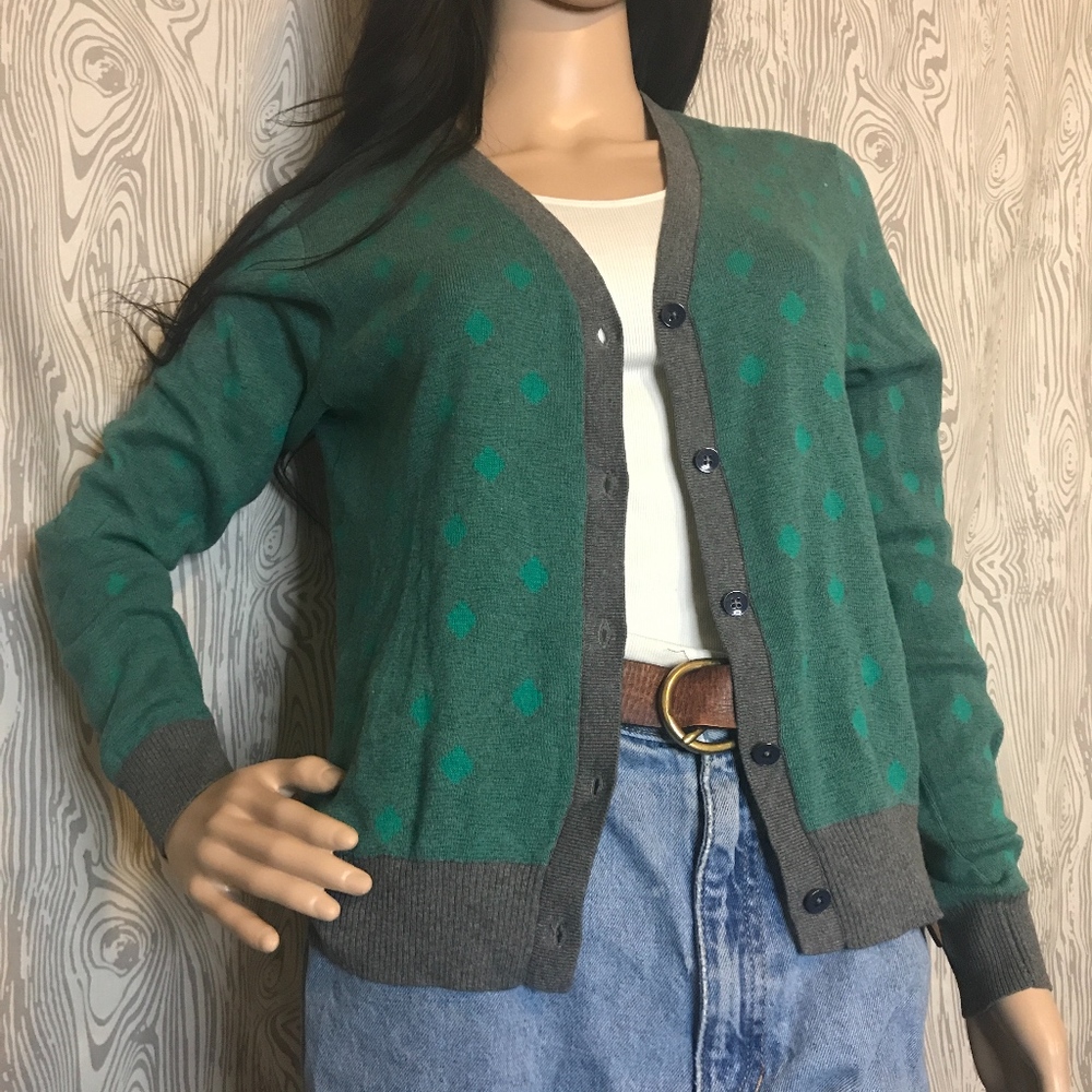 Cabi Diamond Print Emerald Green Cardigan